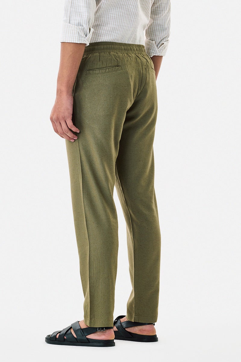 SNITCH Wafty Olive Linen Trousers - Image 4
